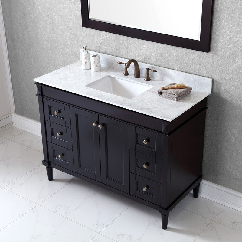 Modern Fittings Tiffany 48" Single Bath Vanity with Marble Top and Square Sink