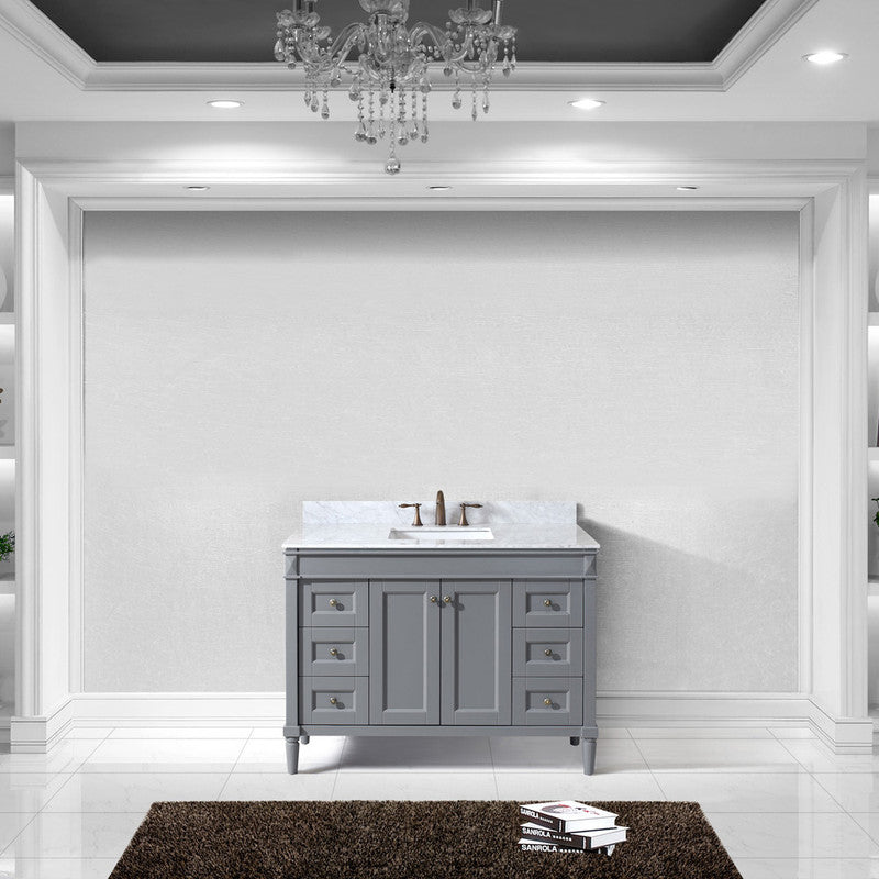 Modern Fittings Tiffany 48" Single Bath Vanity with Marble Top and Square Sink