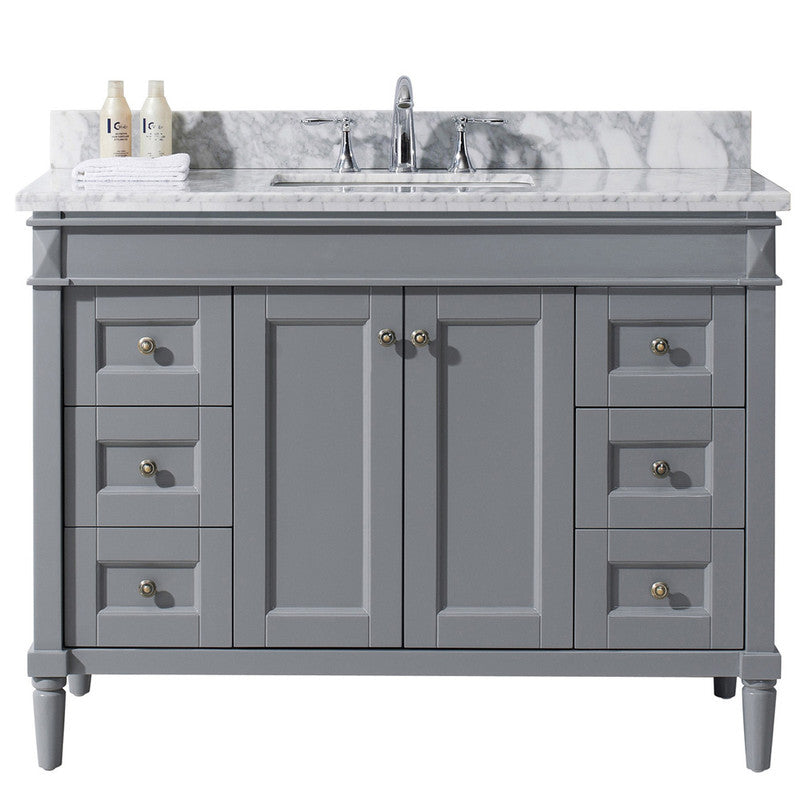 Modern Fittings Tiffany 48" Single Bath Vanity with Marble Top and Square Sink