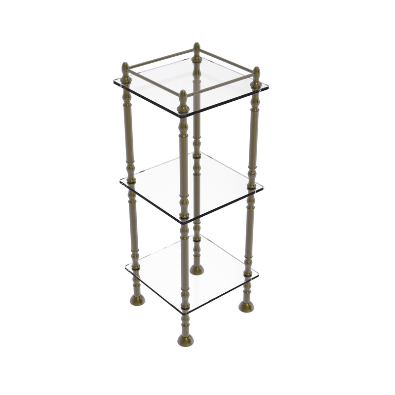 Allied Brass Three Tier Etagere with 14 Inch x 14 Inch Shelves ET-14X143TGL-ABR