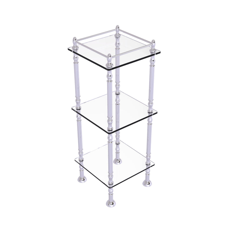 Allied Brass Three Tier Etagere with 14 Inch x 14 Inch Shelves ET-14X143TGL-PC