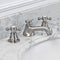 Water Creation American 20th Century Classic Widespread Lavatory F2-0009 Faucets with Pop-Up Drain in Brushed Nickel Finish with Metal Cross Handles Hot and Cold Labels Included F2-0009-02-BX