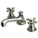 Water Creation American 20th Century Classic Widespread Lavatory F2-0009 Faucets with Pop-Up Drain in Brushed Nickel Finish with Metal Cross Handles Hot and Cold Labels Included F2-0009-02-BX