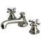 Water Creation American 20th Century Classic Widespread Lavatory F2-0009 Faucets with Pop-Up Drain in Brushed Nickel Finish with Metal Cross Handles Hot and Cold Labels Included F2-0009-02-BX