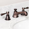 Water Creation American 20th Century Classic Widespread Lavatory F2-0009 Faucets with Pop-Up Drain in Oil-rubbed Bronze Finish Finish with Torch Lever Handles Hot and Cold Labels Included F2-0009-03-TL
