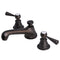 Water Creation American 20th Century Classic Widespread Lavatory F2-0009 Faucets with Pop-Up Drain in Oil-rubbed Bronze Finish Finish with Torch Lever Handles Hot and Cold Labels Included F2-0009-03-TL