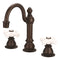 Water Creation American 20th Century Classic Widespread Lavatory F2-0012 Faucets with Pop-Up Drain in Oil-rubbed Bronze Finish with Porcelain Cross Handles Hot and Cold Labels Included F2-0012-03-PX