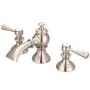 Water Creation Modern Classic Widespread Lavatory F2-0013 Faucets with Pop-Up Drain in Brushed Nickel Finish with Torch Lever Handles F2-0013-02-TL