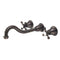 Water Creation Elegant Spout Wall Mount Vessel/Lavatory Faucets in Oil-rubbed Bronze Finish Finish with Metal Lever Handles Hot and Cold Labels Included F4-0001-03-BX