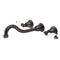 Water Creation Elegant Spout Wall Mount Vessel/Lavatory Faucets in Oil-rubbed Bronze Finish Finish with Porcelain Lever Handles without Labels F4-0001-03-PL