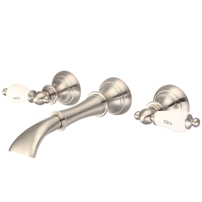 Water Creation Waterfall Style Wall-mounted Lavatory Faucet in Brushed Nickel Finish F4-0004-02-CL
