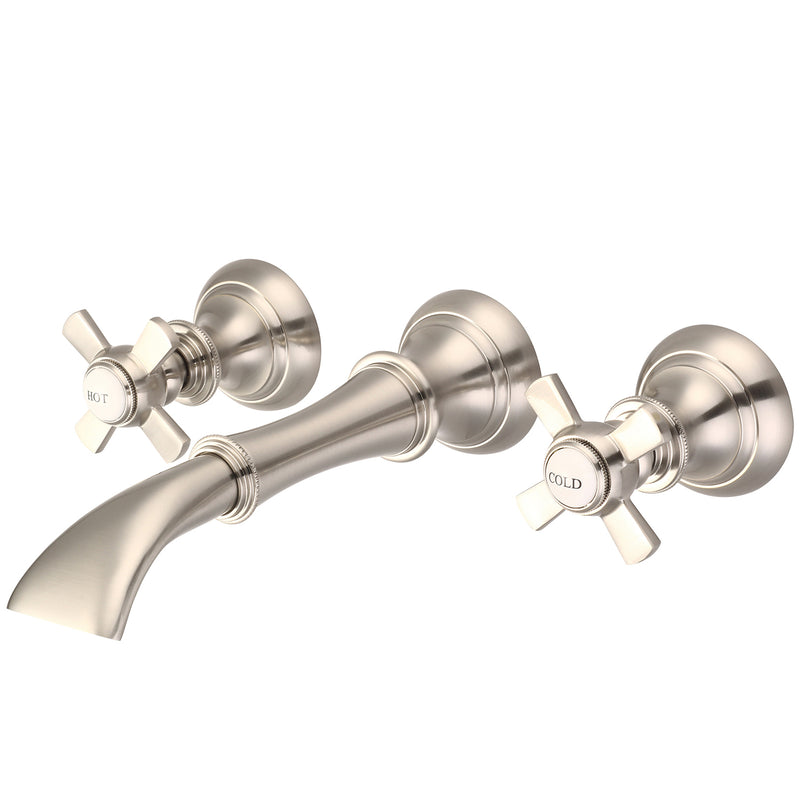 Water Creation Waterfall Style Wall-mounted Lavatory Faucet in Brushed Nickel Finish F4-0004-02-FX