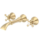 Water Creation Waterfall Style Wall-mounted Lavatory Faucet in Satin Gold Finish F4-0004-06-BX