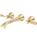 Water Creation Waterfall Style Wall-mounted Lavatory Faucet in Satin Gold Finish F4-0004-06-TL