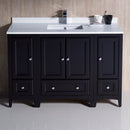 Fresca Oxford 48" Espresso Traditional Bathroom Cabinets with Top and Sink FCB20-122412ES-CWH-U