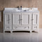 Fresca Oxford 54" Antique White Traditional Bathroom Cabinets with Top and Sink FCB20-123012AW-CWH-U