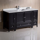 Fresca Oxford 60" Espresso Traditional Bathroom Cabinets with Top and Sink FCB20-123612ES-CWH-U