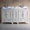 Fresca Oxford 60" Antique White Traditional Double Sink Bathroom Cabinets with Top and Sinks FCB20-241224AW-CWH-U