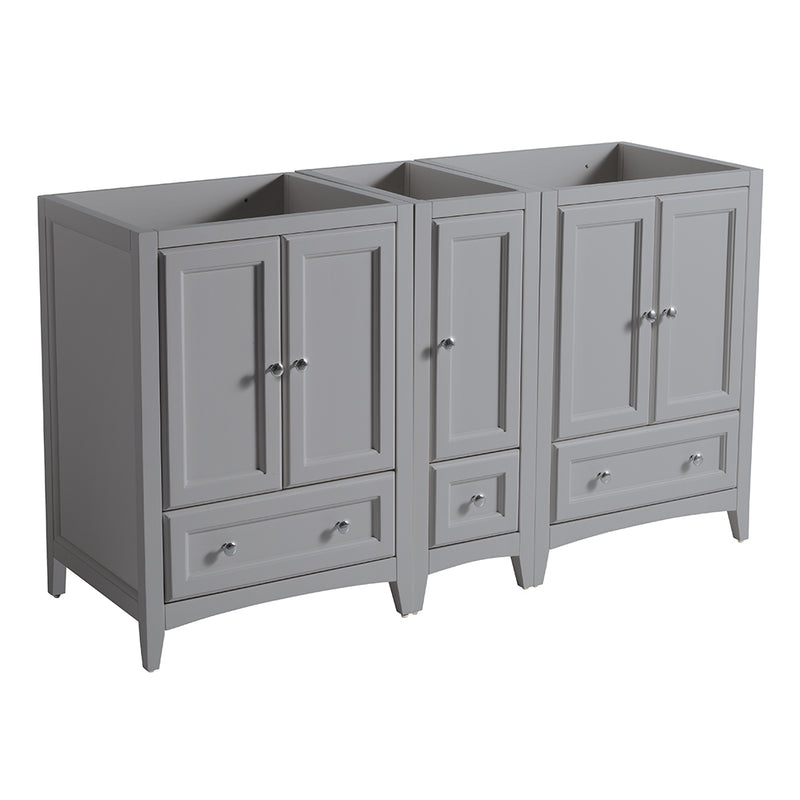 Fresca Oxford 60" Gray Traditional Double Sink Bathroom Cabinets FCB20-241224GR