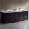Fresca Oxford 84" Espresso Traditional Double Sink Bathroom Cabinets with Top and Sinks FCB20-361236ES-CWH-U