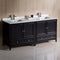 Fresca Oxford 72" Espresso Traditional Double Sink Bathroom Cabinets with Top and Sinks FCB20-3636ES-CWH-U