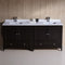 Fresca Oxford 72" Espresso Traditional Double Sink Bathroom Cabinets with Top and Sinks FCB20-3636ES-CWH-U