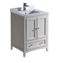 Fresca Oxford 24" Antique White Traditional Bathroom Cabinet w/ Top & Sinks FCB2024AW-CWH-U