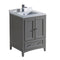 Fresca Oxford 24" Gray Traditional Bathroom Cabinet w/ Top & Sinks FCB2024GR-CWH-U