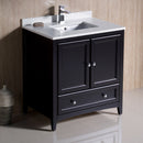 Fresca Oxford 30" Espresso Traditional Bathroom Cabinet with Top and Sink FCB2030ES-CWH-U