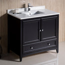 Fresca Oxford 36" Espresso Traditional Bathroom Cabinet with Top and Sink FCB2036ES-CWH-U