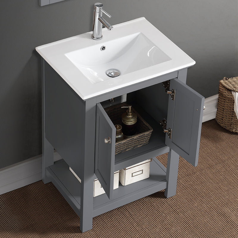 Fresca Manchester 24" Gray Traditional Bathroom Vanity FCB2304GR-I