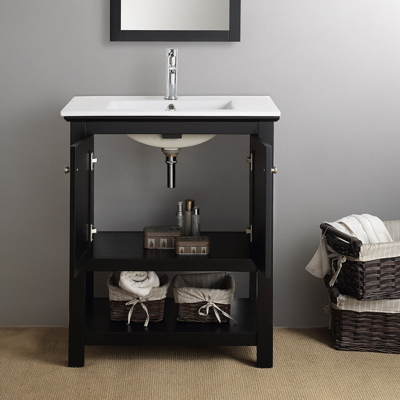 Fresca Manchester 30" Black Traditional Bathroom Vanity FCB2305BL-I