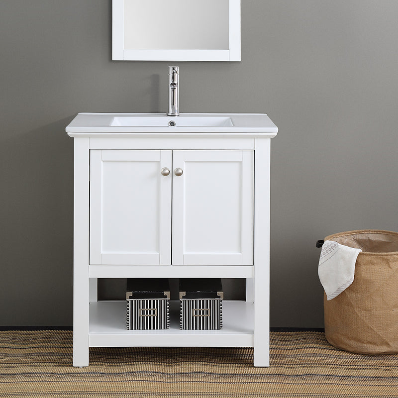 Fresca Manchester 30" White Traditional Bathroom Vanity FCB2305WH-I