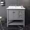 Fresca Manchester 36" Gray Traditional Bathroom Cabinet with Top and Sink FCB2336GR-CWH-U