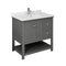 Fresca Manchester Regal 36" Gray Wood Veneer Traditional Bathroom Cabinet w/ Top & Sink FCB2336VG-CWH-U