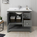 Fresca Manchester Regal 42" Gray Wood Veneer Traditional Bathroom Cabinet with Top and Sink FCB2340VG-CWH-U