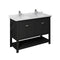 Fresca Manchester 48" Black Traditional Double Sink Bathroom Cabinet w/ Top & Sinks FCB2348BL-D-CWH-U