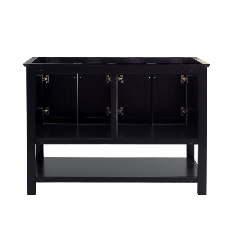 Fresca Manchester 48" Black Traditional Double Sink Bathroom Cabinet FCB2348BL-D