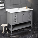 Fresca Manchester 48" Gray Traditional Bathroom Cabinet with Top and Sink FCB2348GR-CWH-U