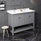 Fresca Manchester 48" Gray Traditional Double Sink Bathroom Cabinet with Top and Sinks FCB2348GR-D-CWH-U
