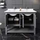 Fresca Manchester 48" Gray Traditional Double Sink Bathroom Cabinet with Top and Sinks FCB2348GR-D-CWH-U