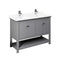 Fresca Manchester 48" Gray Traditional Double Sink Bathroom Cabinet w/ Top & Sinks FCB2348GR-D-CWH-U