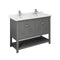 Fresca Manchester Regal 48" Gray Wood Veneer Traditional Double Sink Bathroom Cabinet w/ Top & Sinks FCB2348VG-D-CWH-U