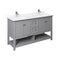 Fresca Manchester 60" Gray Traditional Double Sink Bathroom Cabinet w/ Top & Sinks FCB2360GR-D-CWH-U