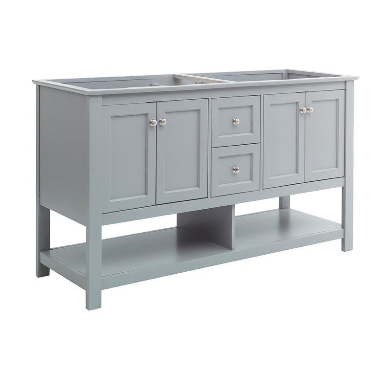 Fresca Manchester 60" Gray Traditional Double Sink Bathroom Cabinet FCB2360GR-D