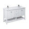 Fresca Manchester 60" White Traditional Double Sink Bathroom Cabinet w/ Top & Sinks FCB2360WH-D-CWH-U