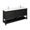 Fresca Manchester 72" Black Traditional Double Sink Bathroom Cabinet w/ Top & Sinks FCB2372BL-D-CWH-U