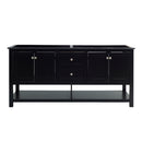 Fresca Manchester 72" Black Traditional Double Sink Bathroom Cabinet FCB2372BL-D