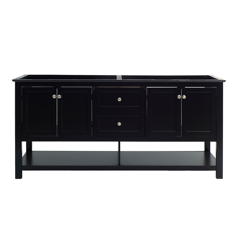 Fresca Manchester 72" Black Traditional Double Sink Bathroom Cabinet FCB2372BL-D