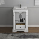 Fresca Windsor 24" Matte White Traditional Bathroom Cabinet with Top and Sink FCB2424WHM-CWH-U